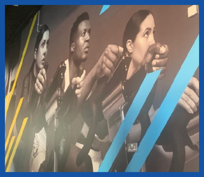 Group wall poster in gym